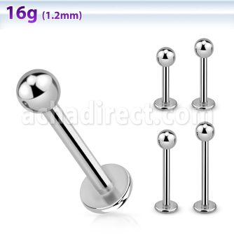 lbb3 6mm 16mm of surgical steel labret with 3mm ball