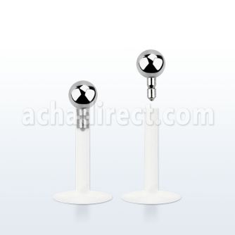 lbib2 bio flexible labret with a 2mm push in steel ball
