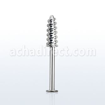 lbscw 316l steel labret with a screw threading tip