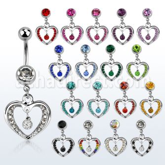 mcd571fr steel belly banana w resin covered crystal ball in heart