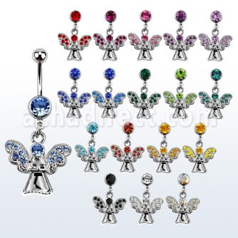 mcdang2 316l steel belly banana with jewel ball herald angel