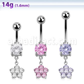 mcdz324 cz belly banana w a small dangling cz flower
