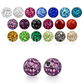 mfr5 5mm multi crystal ball with resin cover threading