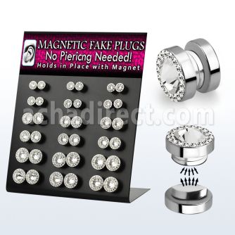 mgmpr16 board of magnetic fake plug w ferido swarovski crystal