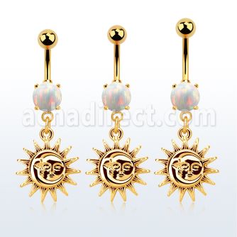 mgo726 gold steel belly banana w opal plain sun