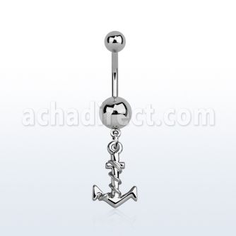 msd699 316l steel belly banana w plain anchor w rope design