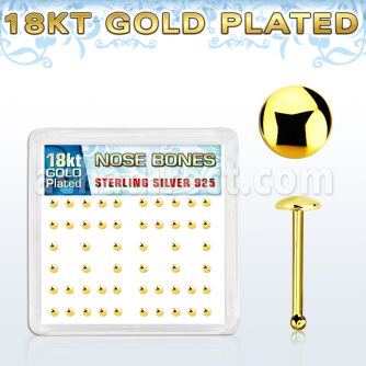 nbmx3rg 18k gold plated silver nose bones w 2mm flat round tops