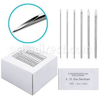 nedbox box of sterilized 316l steel piercing needles