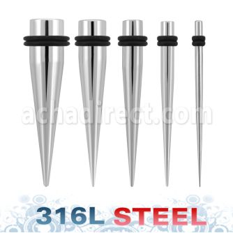 nlspgx high polished 316l steel taper with double o rings