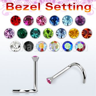 nscb2 316 steel nose screw w flat 2mm head w bezel set crystal