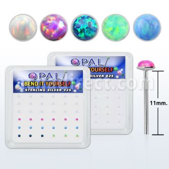 nyo15 box w 925 silver bend it nose studs w synthetic opal