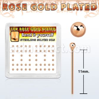 nyxrsb rose gold silver bend it nose studs w 1 5mm ball top