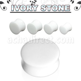 pgsg ivory stone double flared plug 6g size 4mm to 16mm