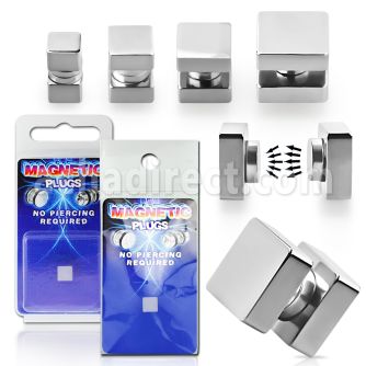 pkmp115 high polished 316l steel fake plug w square sides