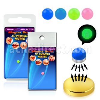 pmglb3 half ball glow acrylic fake magna stud w magnet backing