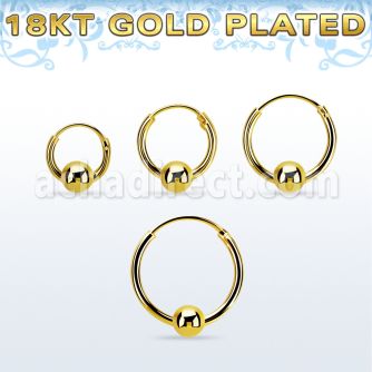 rgbcr16m 18k gold silver ball closure earrings, 16g 4mm ball
