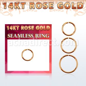 rsel18 solid 14kt rose gold seamless ring, 18g (1mm)
