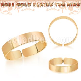 rt510 rose gold plated silver adjustable toe ring smooth