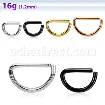 seld16 d shapped surgical steel seamless ring, 16g (1.2mm)