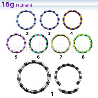 semt16 pvd 316l steel segment ring in zebra stripes 8 10mm