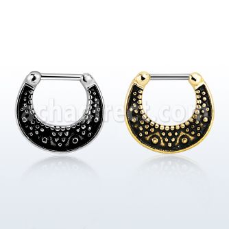 sepf16 black plated septum clicker w a 316l steel closure bar