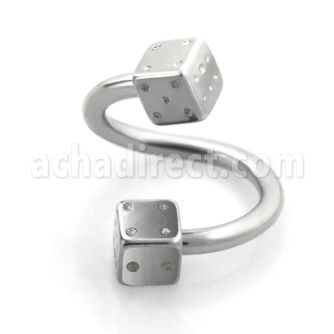 spesdi surgical steel eyebrow spiral with two 3mm dices