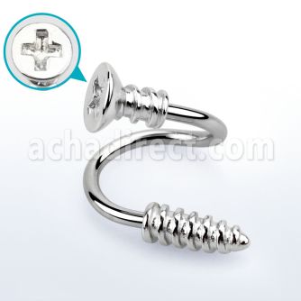 spscw 316l steel spiral w cross screw top screw tip