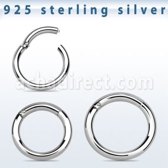 sterling silver hinged segment ring, 14g 1.6mm