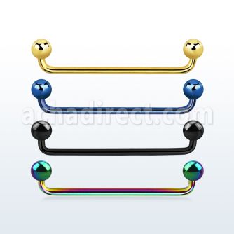 subta anodized 45 316l steel surface barbell with 5mm balls