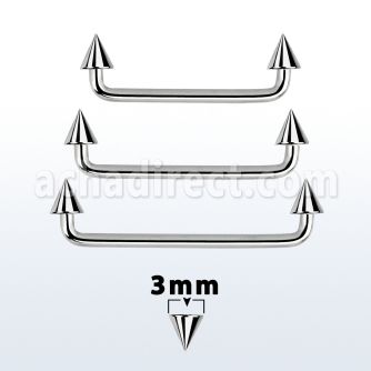 sudcn3 90 316l steel industrial surface barbell w 3mm cones
