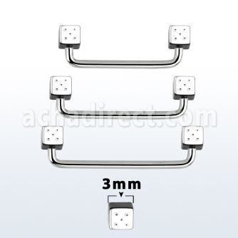 suddi3 90 316l steel industrial surface barbell w 3mm dices