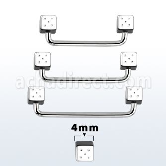 suddi4 90 316l steel industrial surface barbell w 4mm dices