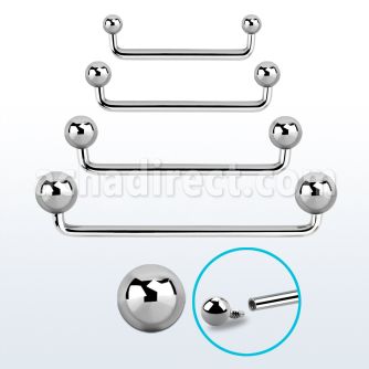 sudib internal steel surface barbell w 2 3 to 5mm balls