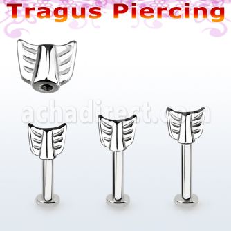 tlbeaw 316l steel tragus labret 16g w an arrow top 