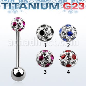 ubbfr5a titanium g23 barbell with a 5mm dotted ferido crystal