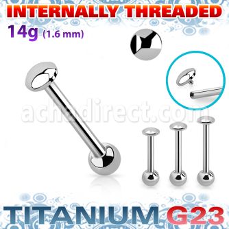 ubbinag5 titanium g23 barbell 14g flat dome ball internal