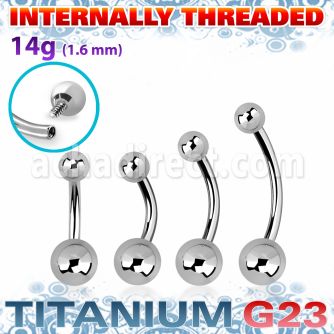 ubnb46i titanium g23 bellybanana 14g titanium balls internal