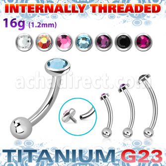 ubnbin11 titanium g23 banana flat back crystal ball internal