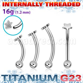 ubnbin1 titanium g23 banana 16g star top ball internal