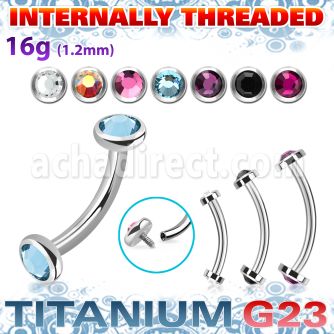 ubnin11 titanium g23 banana 16g flat back crystals internal