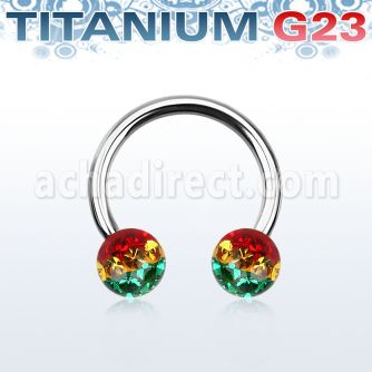 ucbfr6r titanium g23 circular barbell w 6mm rasta balls