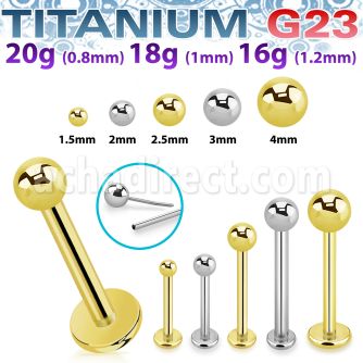 ulbnob titanium threadless push pin labret ball top