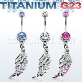 umcd568 titanium g23 banana w 5 8mm bezel jewel crystal wing