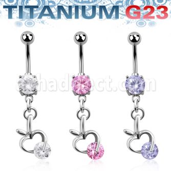 umcdz374 titanium g23 banana w 5 8mm bezel jewel small apple