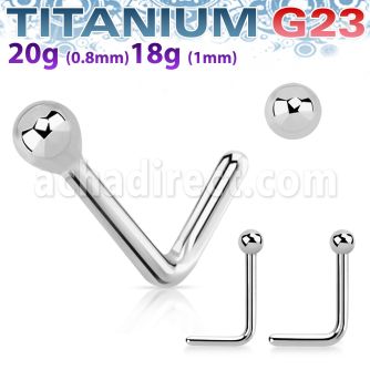 unlb high polished titanium g23 nose stud 2mm
