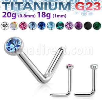 unlcb high polished titanium g23 nose stud 2mm color