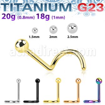 unsb titanium nose screw 20g 2mm ball top
