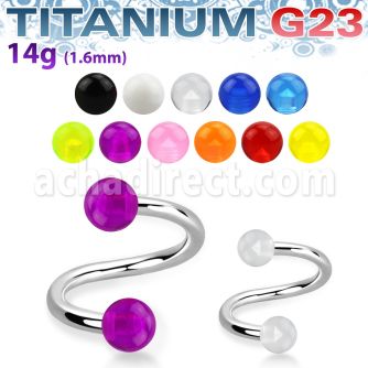 uspuvb4 titanium g23 spiral with two 4mm uv balls