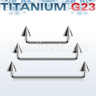 usudcn5 titanium g23 90 surface barbell with 5mm titanium cones