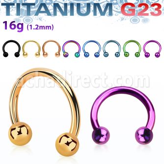 utcbeb anodized titanium g23 circular barbell with 3mm balls